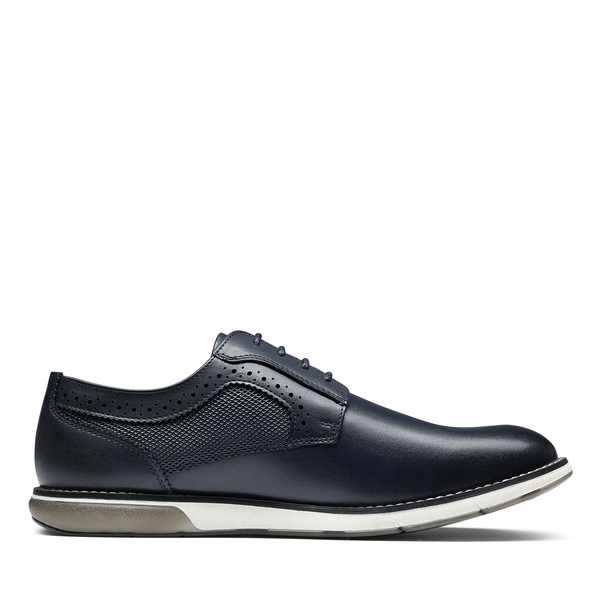 [CrossFlex GentEdge] Men's Polished Plain Toe Oxford Dress Sneakers - BLUE - 2